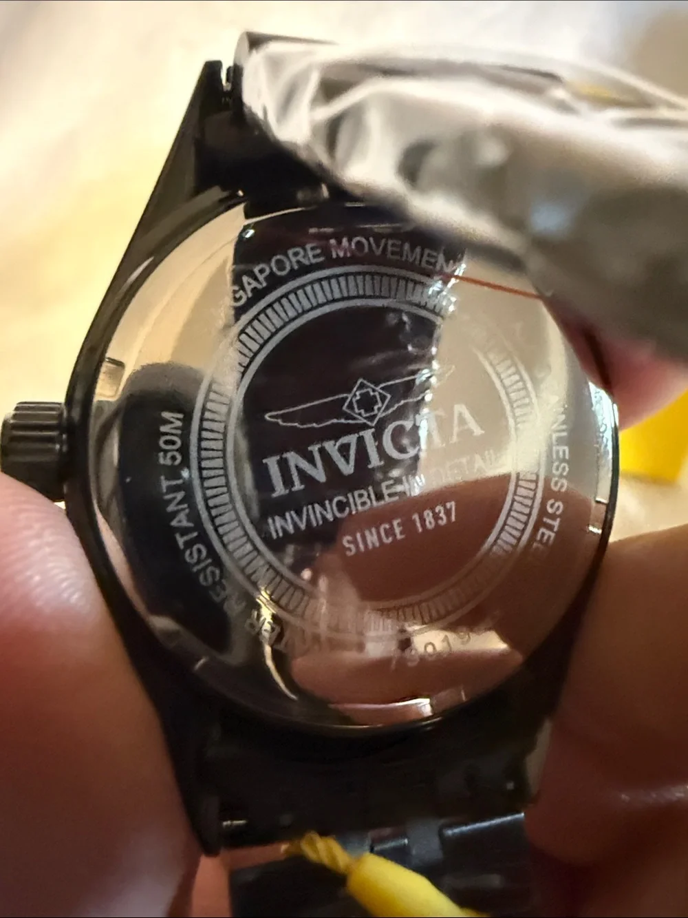 Invicta Silver Dial Mens Watch with Black Bracelet